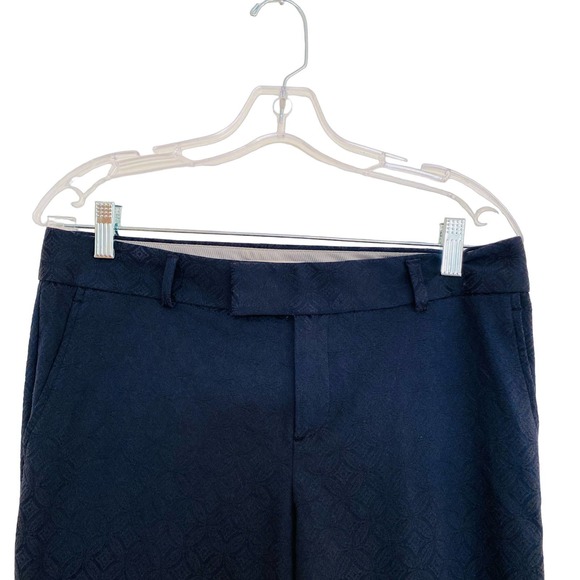 Banana Republic Symona Cropped Jacquard Classy Cotton Stretch Straight Leg Pants - Picture 3 of 12